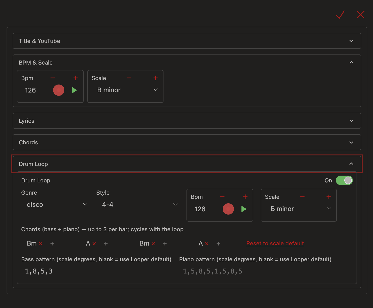 Play with a full band backing loop screenshot